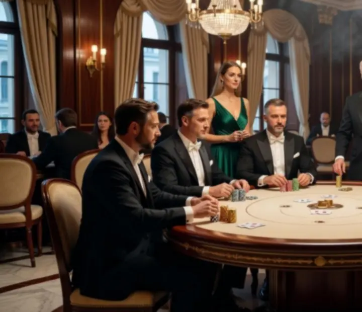 Luxusní VIP kasinový večer v elegantním sále s prémiovou výzdobou
